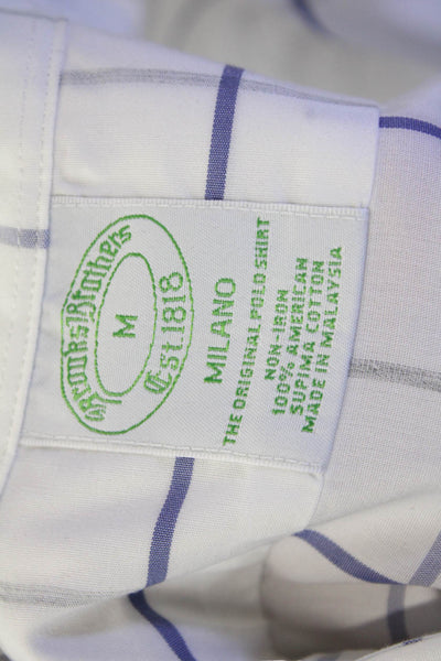 Brooks Brothers Mens Cotton Striped Button Up Collared Shirt White Size 34