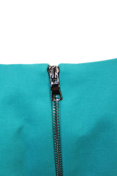 Elie Tahari Womens Scoop Neck Sleeveless Zip Lined Pencil Dress Blue Size 6