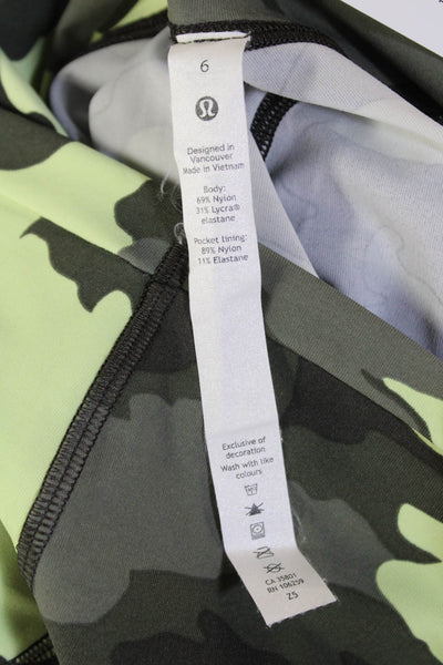Lululemon Womens Camouflage Mid-Rise Activewear Ankle Leggings Green Size 6