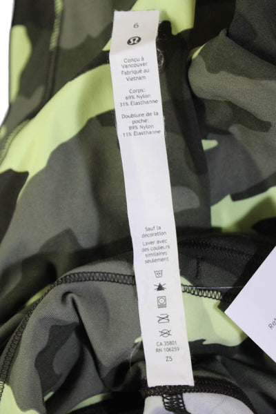 Lululemon Womens Camouflage Mid-Rise Activewear Ankle Leggings Green Size 6