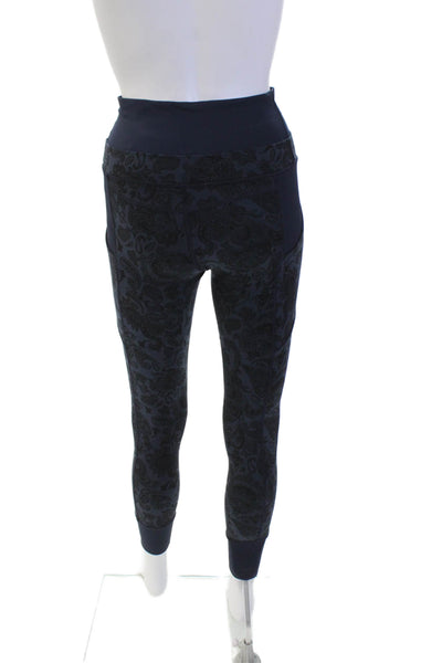 Lululemon Womens Paisley Print Mid-Rise ACtivewear Ankle Leggings Navy Size 4