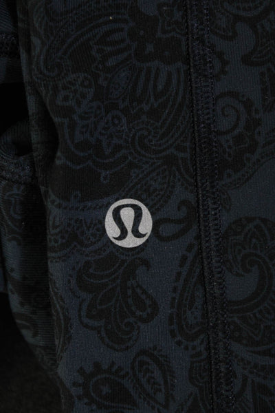 Lululemon Womens Paisley Print Mid-Rise ACtivewear Ankle Leggings Navy Size 4