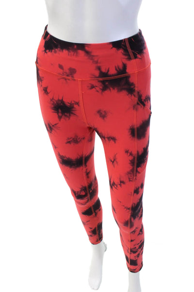 Lululemon Womens Tie Dye Two Pocket Low-Rise Activewear Leggings Pink Size 4