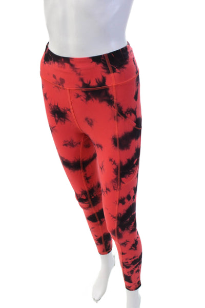 Lululemon Womens Tie Dye Two Pocket Low-Rise Activewear Leggings Pink Size 4