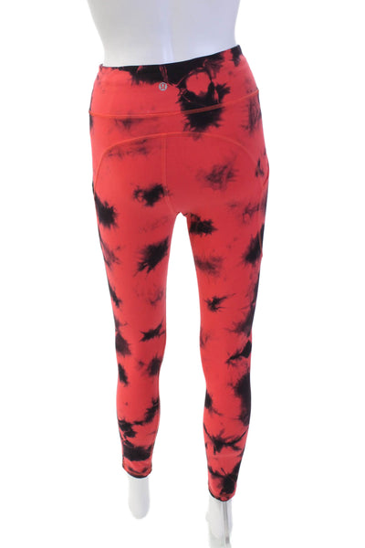 Lululemon Womens Tie Dye Two Pocket Low-Rise Activewear Leggings Pink Size 4