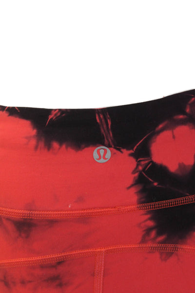 Lululemon Womens Tie Dye Two Pocket Low-Rise Activewear Leggings Pink Size 4