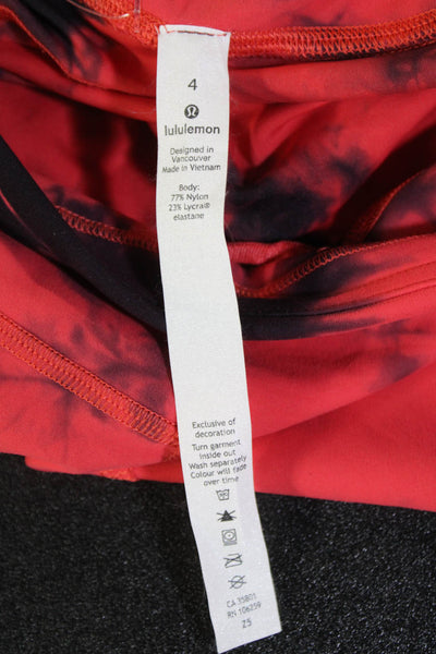Lululemon Womens Tie Dye Two Pocket Low-Rise Activewear Leggings Pink Size 4
