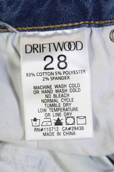 Driftwood Womens Cotton Floral Five Pocket High-Rise Skinny Jeans Blue Size 28