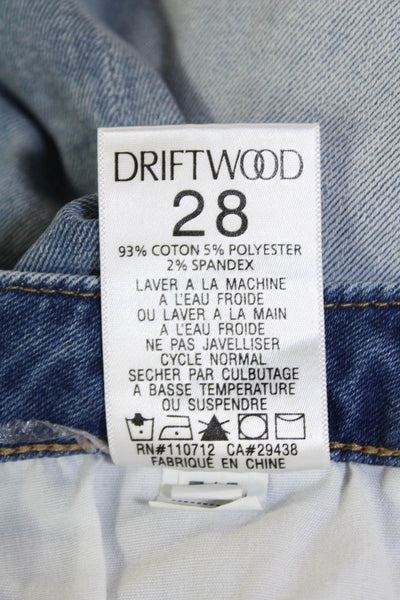 Driftwood Womens Cotton Floral Five Pocket High-Rise Skinny Jeans Blue Size 28