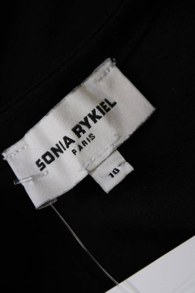 Sonia Rykiel Girls Textured Round Neck Short Sleeve Casual Dress Black Size 10