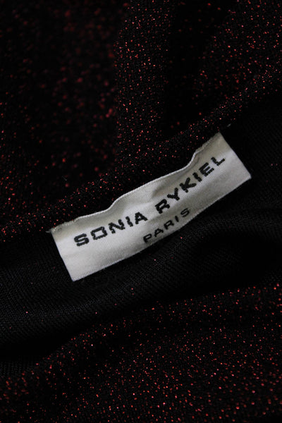 Sonia Rykiel Girls Long Sleeve Round Neck Sparkly Blouse Red Size 6Y