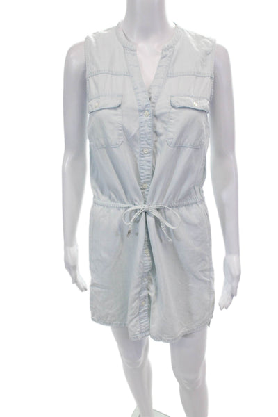 Soft Joie Womens Button Down Drawstring Waist Dress Blue Size Extra Small