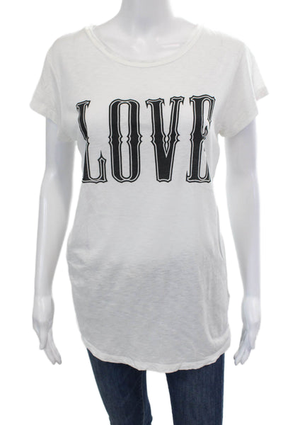 Zadig & Voltaire Womens Cotton Short Sleeve Round Neck Basic T-shirt White Size