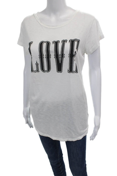 Zadig & Voltaire Womens Cotton Short Sleeve Round Neck Basic T-shirt White Size