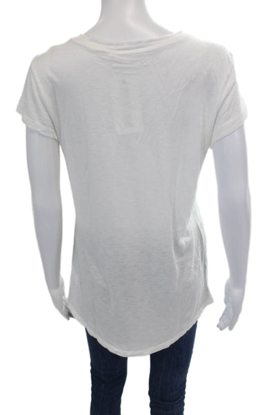 Zadig & Voltaire Womens Cotton Short Sleeve Round Neck Basic T-shirt White Size