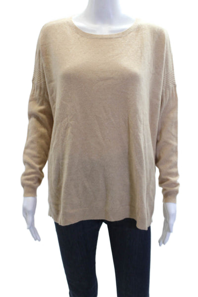 Cashmere Lord & Taylor Womens Cashmere Crew Neck Pullover Sweater Beige Size XS