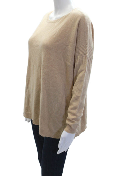 Cashmere Lord & Taylor Womens Cashmere Crew Neck Pullover Sweater Beige Size XS