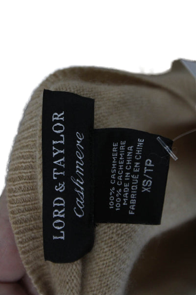 Cashmere Lord & Taylor Womens Cashmere Crew Neck Pullover Sweater Beige Size XS