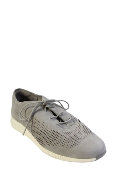 Cole Haan 2.0 Grand Womens Suede Perforated Lace Up Sneakers Gray Size 9