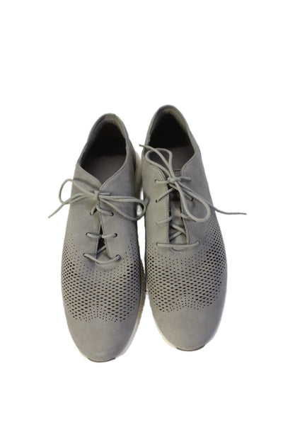 Cole Haan 2.0 Grand Womens Suede Perforated Lace Up Sneakers Gray Size 9