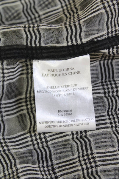 Theory Womens Wool Geometric Square Round Neck Sleeveless Tunic Gray Size S
