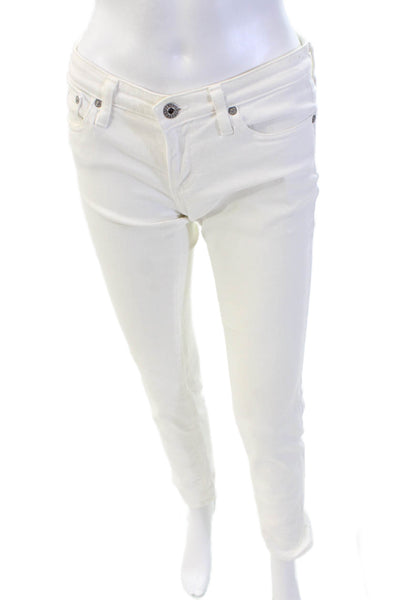 Adriano Goldschmied Womens The Stilt Cigarette Leg Jean Straight White Size 27
