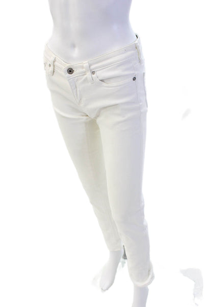 Adriano Goldschmied Womens The Stilt Cigarette Leg Jean Straight White Size 27