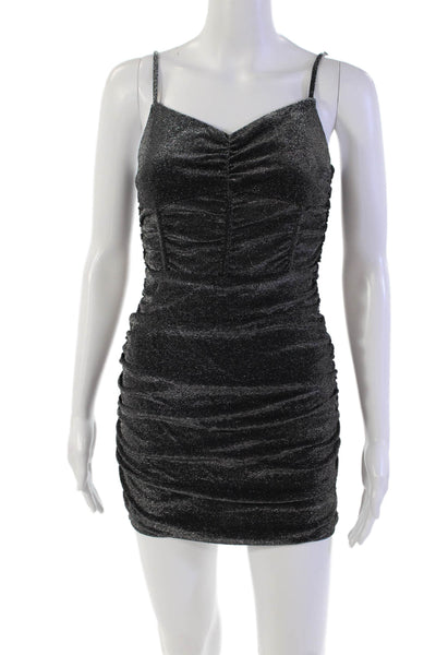 Katie J Womens Sleeveless Body Con Dress Gun Metal Gray Metallic Size Medium