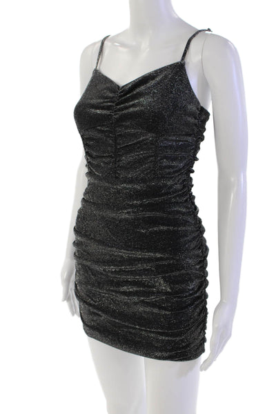 Katie J Womens Sleeveless Body Con Dress Gun Metal Gray Metallic Size Medium