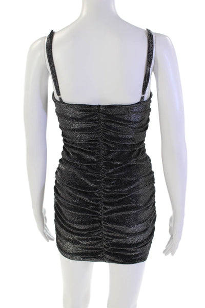 Katie J Womens Sleeveless Body Con Dress Gun Metal Gray Metallic Size Medium