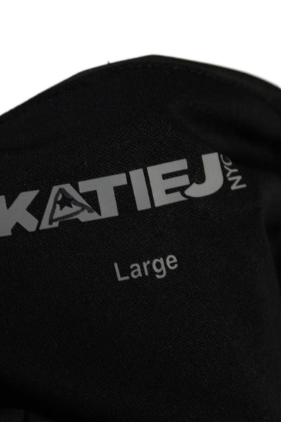 Katie J Womens Ruched Sleeveless Body Con Dress Matte Black Size Large
