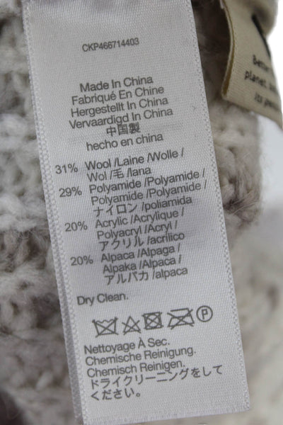 Madewell Womens Four Button V Neck Oversized Cardigan Sweater White Gray 2XS