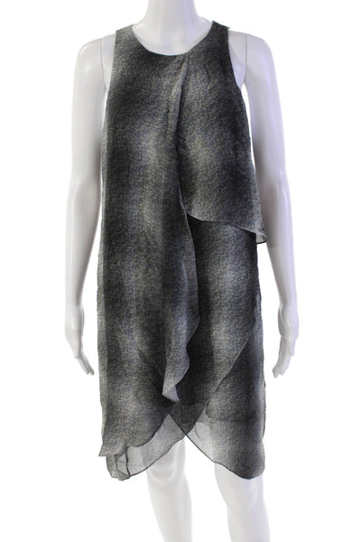 Derek Lam 10 Crosby Womens Sleeveless Crew Neck Silk Mini Dress Gray Size 4