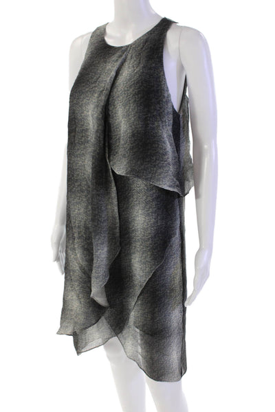 Derek Lam 10 Crosby Womens Sleeveless Crew Neck Silk Mini Dress Gray Size 4