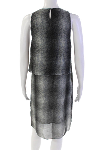Derek Lam 10 Crosby Womens Sleeveless Crew Neck Silk Mini Dress Gray Size 4