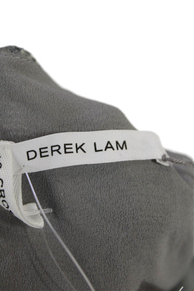 Derek Lam 10 Crosby Womens Sleeveless Crew Neck Silk Mini Dress Gray Size 4