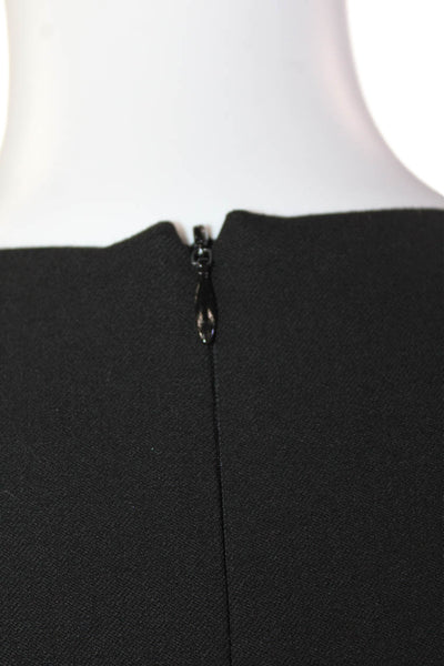 Nanette Lepore Womens Back Zip Short Sleeve Embroidered Mini Dress Black Size 2
