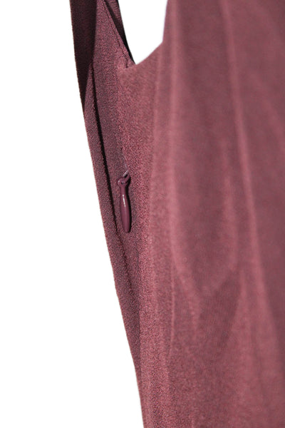 Halston Heritage Womens Side Zip Sleeveless Scoop Neck Draped Dress Brown Size 6
