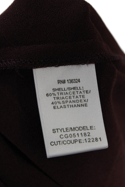 Halston Heritage Womens Side Zip Sleeveless Scoop Neck Draped Dress Brown Size 6