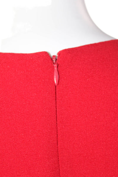 Nicole Miller Womens Back Zip Cold Shoulder Knee Length Sheath Dress Red Size 6
