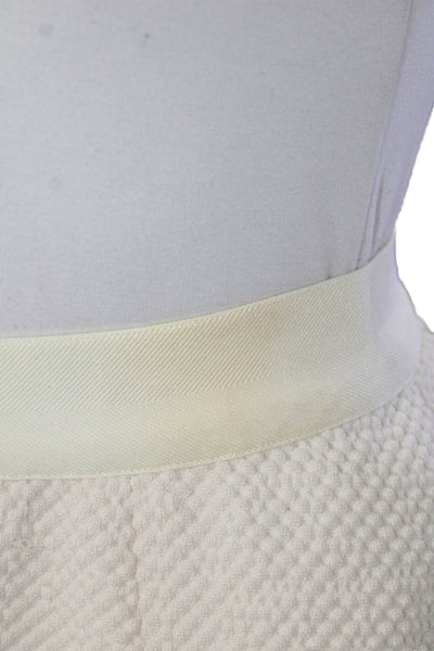 Elizabeth and James Womens Textured Lined Zippered Mini Skirt Solid White Size 0