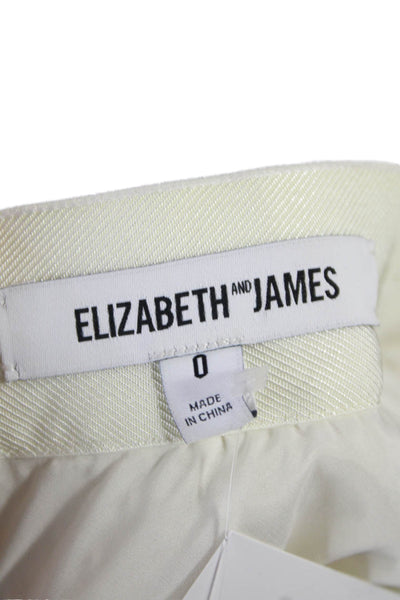 Elizabeth and James Womens Textured Lined Zippered Mini Skirt Solid White Size 0