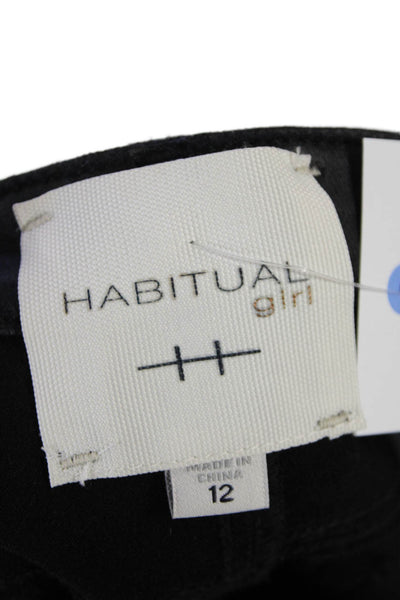 Habitual Womens Mid Rise Ritual Wet Look Skinny Jeans Solid Black Size 12