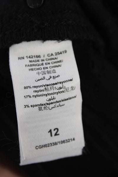 Habitual Womens Mid Rise Ritual Wet Look Skinny Jeans Solid Black Size 12