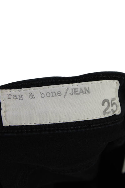 Rag & Bone Womens Low Rise Five Pocketed Skinny Jeans Solid Black Size 25