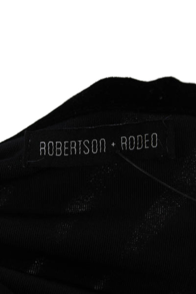 Robertson + Rodeo Off The Shoulder Velvet Cropped Bell Sleeve Top Black Size XS