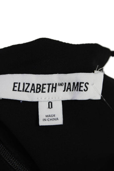 Elizabeth and James Womens Cold Shoulder Short Sleeved Top Black Size 0