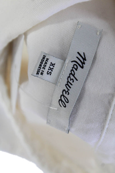 Madewell Womens Cotton Collared Buttoned Long Sleeve Blouse White Size XXS