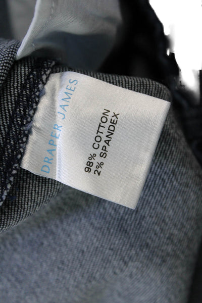 Draper James Womens Cotton Round Neck Short Sleeve Denim Dress Blue Size 10