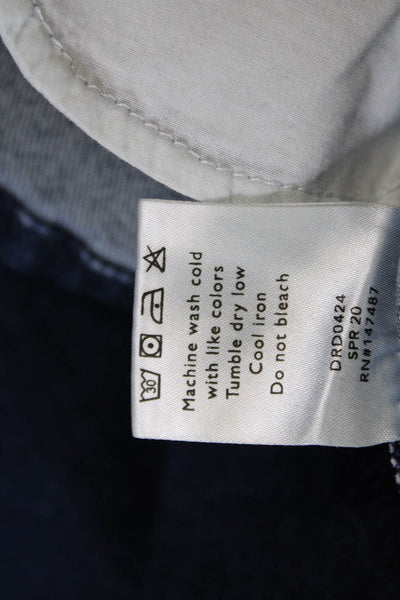 Draper James Womens Cotton Round Neck Short Sleeve Denim Dress Blue Size 10